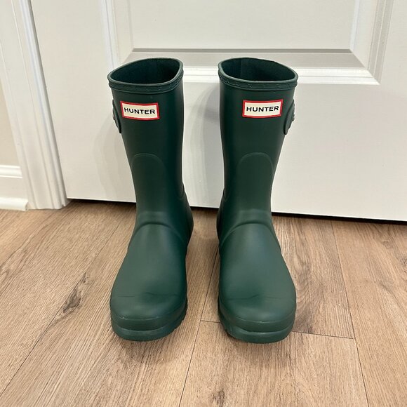 HUNTER Original Short Waterproof Rain Boot in Hunter Green Size US 7 - Picture 4 of 10